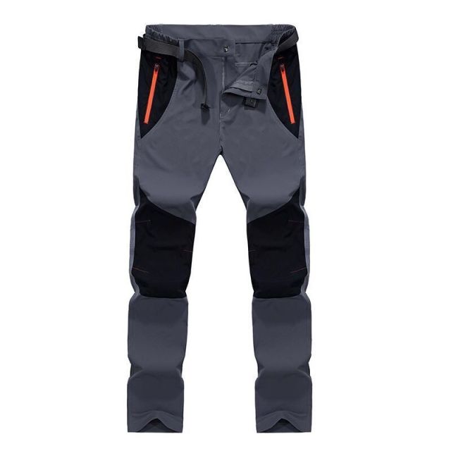 Men's Summer Outdoor Quick Dry Pants Stretch Breathable Mountain Climbing Casual Sports Hiking Fast Fishing Mid Waist Flat Front
