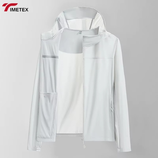 TIMETEX Summer High-Power Sun Protection Ice Silk Long-Sleeved Hooded Rash Breathable Anti-Ultraviolet Zipper Thin Windproof