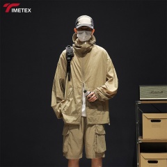 TIMETEX Customized Logo Solid Color Hoodie Sweatpants Suit Breathable Knitted Waterproof Windbreaker Jacket Hot Waterproof UPF50