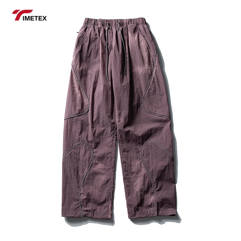 TIMETEX High Quality Wholesale Custom Logobaggy Windbreaker Pants Straight Leg Athleisure Pants for Men Women Unisex