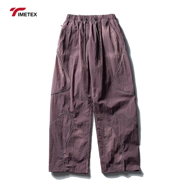 TIMETEX High Quality Wholesale Custom Logobaggy Windbreaker Pants Straight Leg Athleisure Pants for Men Women Unisex