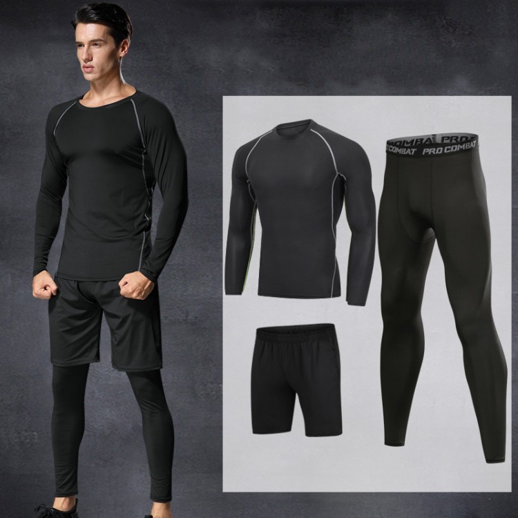 Fashion 3 Piece Latest Design Men Suit Casual Long Sleeve Running Training 3 Piece Activewear Set