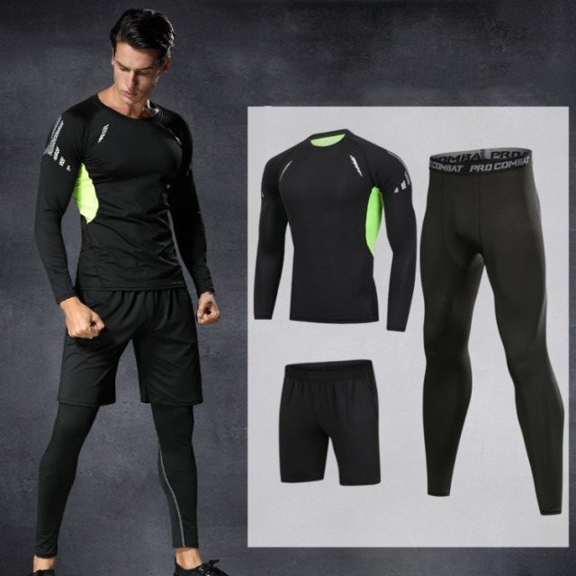 Fashion 3 Piece Latest Design Men Suit Casual Long Sleeve Running Training 3 Piece Activewear Set