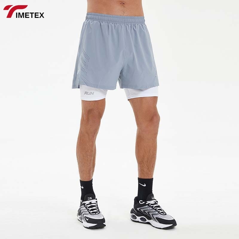 TIMETEX Men's Summer Sports Shorts with Elastic Waist Closure and Zip Pockets Compression Athletic Workout Bottoms for Running