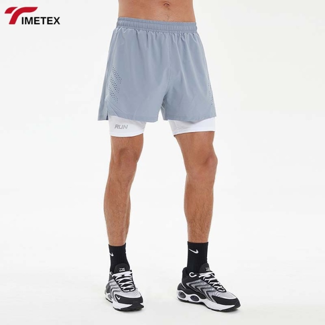 TIMETEX Men's Summer Sports Shorts with Elastic Waist Closure and Zip Pockets Compression Athletic Workout Bottoms for Running