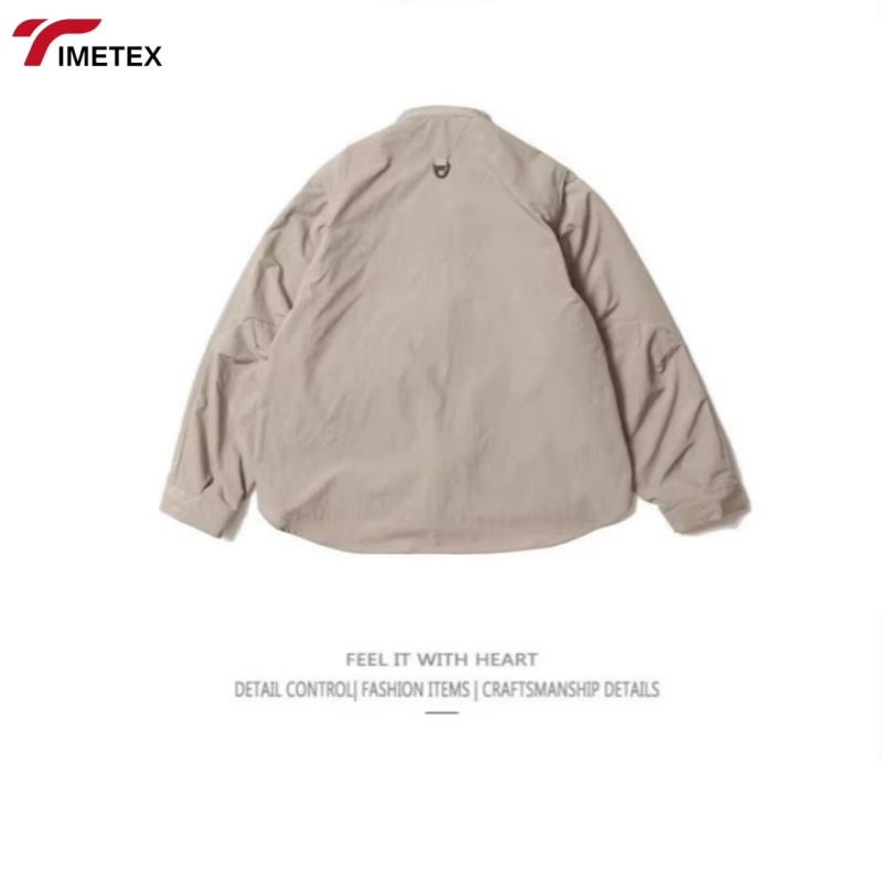 TIMETEX Removable Sleeve Bomber Jacket 100% Cotton Casual Outdoor Wear Stylish Versatile Japanese Style Functional Pockets
