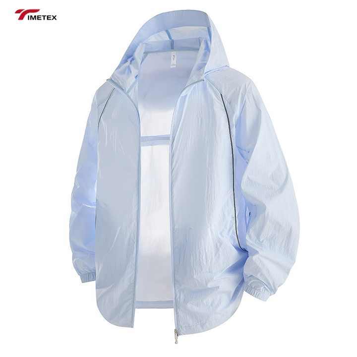 TIMETEX UPF50+ Summer Lovers Sunscreen Clothing Unisex for Same Anti-ultraviolet Skin Clothing Loose Trend Hooded Fashion
