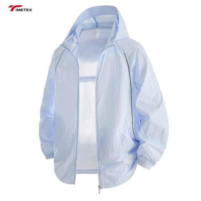 TIMETEX UPF50+ Summer Lovers Sunscreen Clothing Unisex for Same Anti-ultraviolet Skin Clothing Loose Trend Hooded Fashion