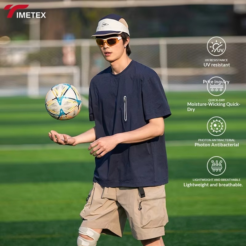 Men's Summer Casual T-Shirt UPF 50+ UV Protection Quick-Drying Lightweight Breathable Knitted Short Sleeves and Loose Fit