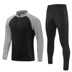 Men's Long-Sleeved Half Zip Fitness Cycling Suit Eco-Friendly Leisure Running Sportswear Plus Size Football Suit for Physical