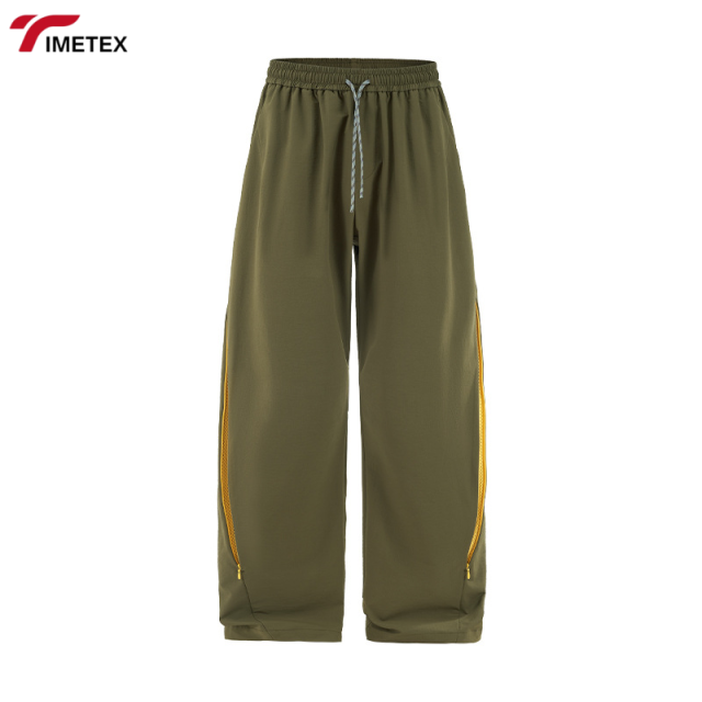 TIMETEX Men's Casual Sports Pants Lightweight  Pants Windbreak Trousers Elastic Mid Waist Straight Wide Leg Patchwork Pants