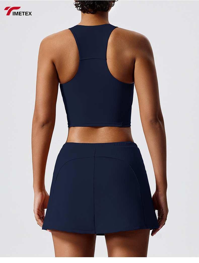 Women's Tight Sports Skirt with Chest Pad Outdoor Golf Fitness & Tennis Wear Set