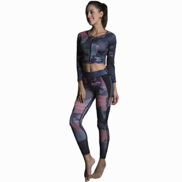 Hot Sale High Quality 3pcs Yoga Set Women Gym Workout Clothes Sports Bra+long Sleeve Fitness Crop Top+leggings Sports Suits