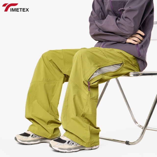TIMETEX Latest Loose Fit Casual Straight Leg Cargo Pants Solid Black Autumn Streetwear Oversized Multi-Pockets Active Bottoms