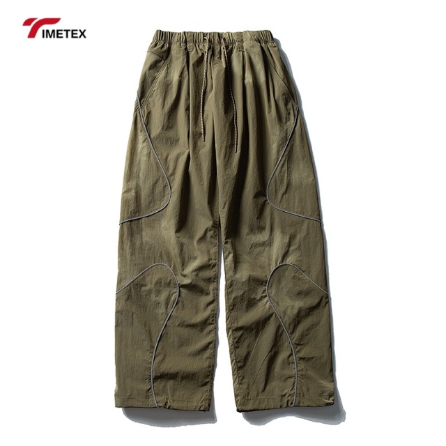 TIMETEX High Quality Wholesale Custom Logobaggy Windbreaker Pants Straight Leg Athleisure Pants for Men Women Unisex
