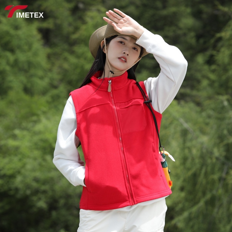 TIMETEX Wholesale Custom Made Logo Women's Knitted Lightweight  Eco-Friendly Sleeveless Outerwear Vest with Front Pocke