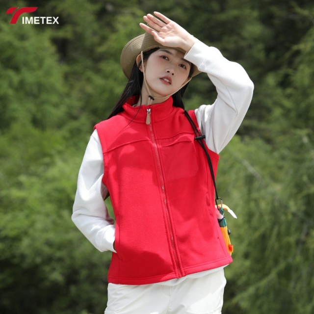 TIMETEX Wholesale Custom Made Logo Women's Knitted Lightweight  Eco-Friendly Sleeveless Outerwear Vest with Front Pocke