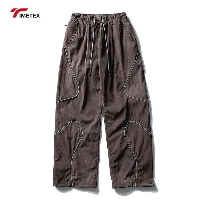 TIMETEX High Quality Wholesale Custom Logobaggy Windbreaker Pants Straight Leg Athleisure Pants for Men Women Unisex