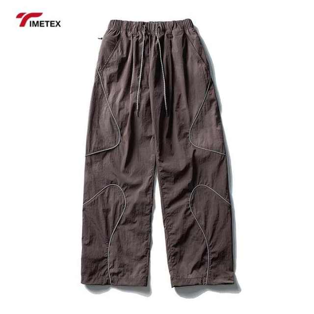 TIMETEX High Quality Wholesale Custom Logobaggy Windbreaker Pants Straight Leg Athleisure Pants for Men Women Unisex