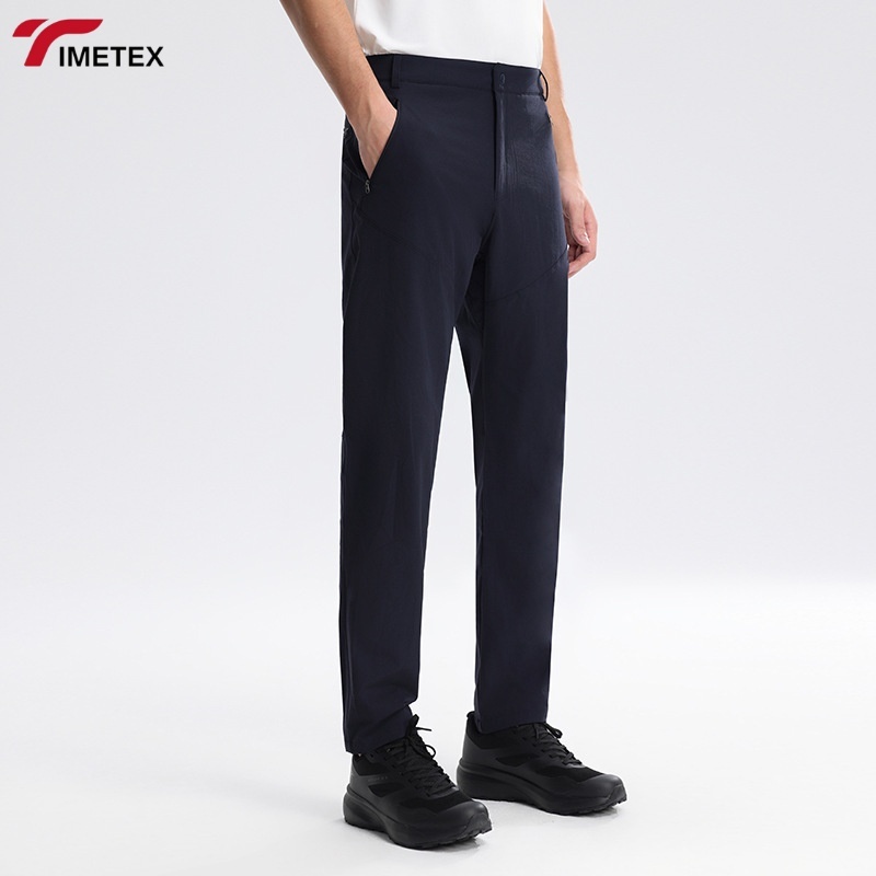 TIMETEX Men's Casual Sports Pants Lightweight Breathable Quick-Dry Mid Waist Zipper Fly Flat Straight Pattern for Spring Summer