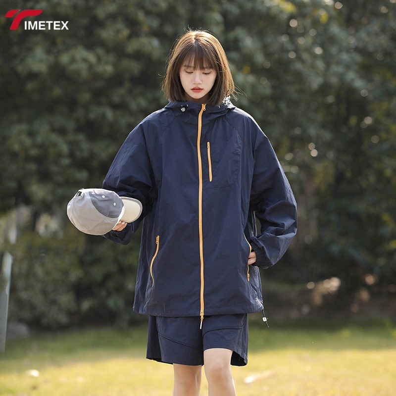 TIMETEX Summer Outdoor Ultralight Comfortable Sun Protection Clothing Waterproof Breathable Ice Silk Hooded Suit for Couples