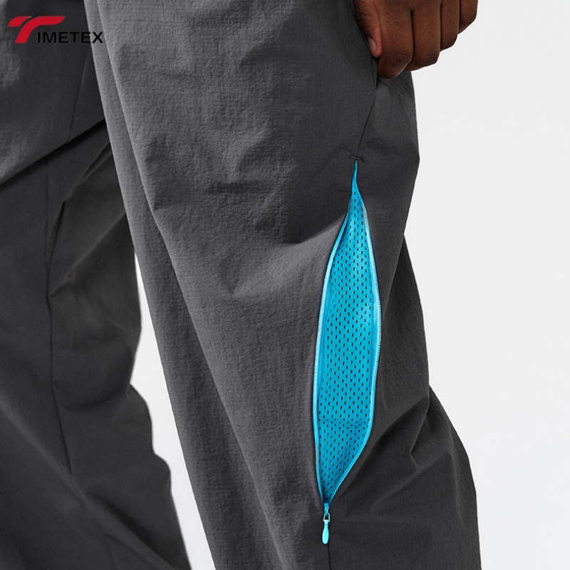 TIMETEX Men's Casual Sports Pants Lightweight  Pants Windbreak Trousers Elastic Mid Waist Straight Wide Leg Patchwork Pants