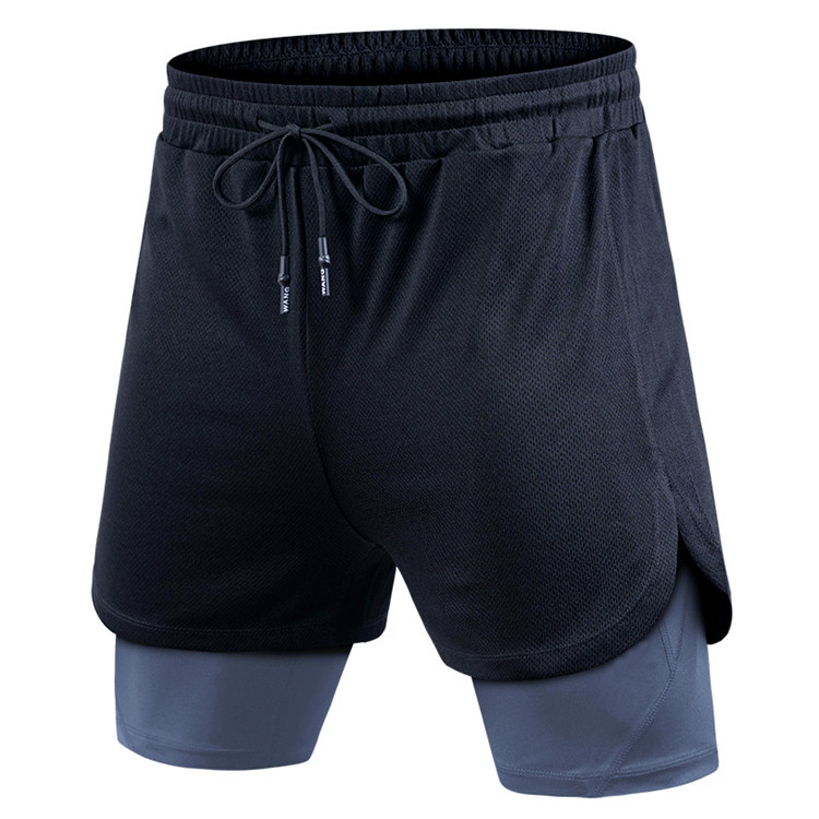 TIMETEX High Quality Men 2 in 1 Double Layer Sports Shorts Breathable Basketball Shorts Workout Bicycling Shorts With Pockets