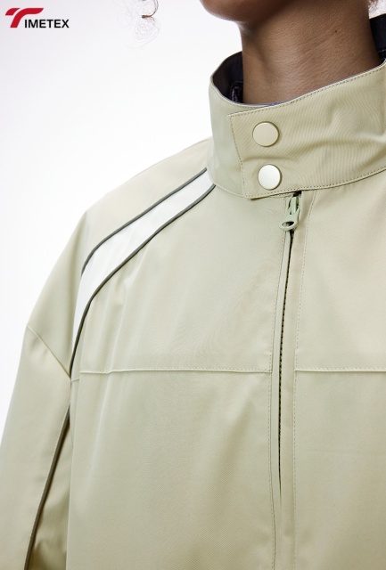 TIMETEX Vintage Sporty Reflective Piping Zip Boxy Jackets Unisex Jogging Nylon Tracksuit Set with Woven Weaving Method