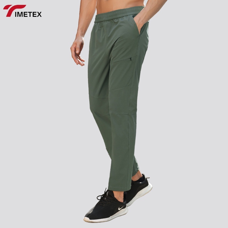 TIMETEX Men's Quick-Drying Elastic Sports Pants Casual Straight Soft Trousers Nylon Spandex Custom Logo Baggy Windbreaker Pant