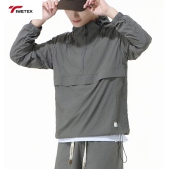 TIMETEX  Custom Lightweight Polyester Shell Quarter Zipper Pullover Windbreaker Hooded Anorak for Spring Sun Protection Clothing