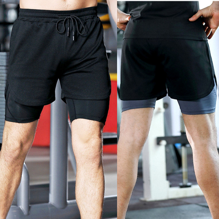 TIMETEX High Quality Men 2 in 1 Double Layer Sports Shorts Breathable Basketball Shorts Workout Bicycling Shorts With Pockets