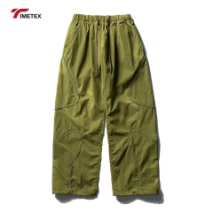 TIMETEX High Quality Wholesale Custom Logobaggy Windbreaker Pants Straight Leg Athleisure Pants for Men Women Unisex