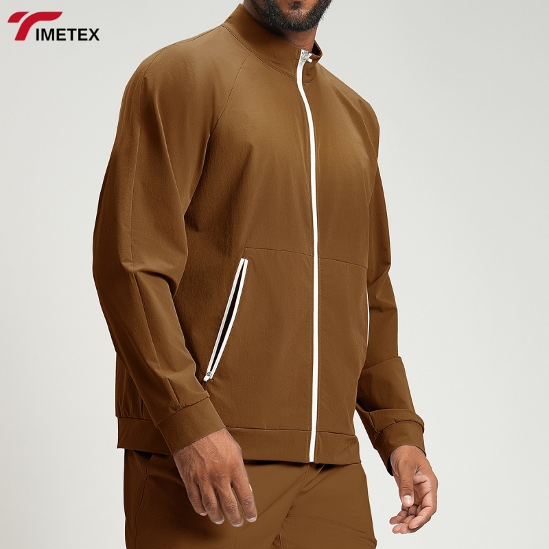 New OEM Custom Eco-friendly Recycled Contrast Color Regular Fit Athletic Breathable Training Men Jackets for Workout Fitness Gym