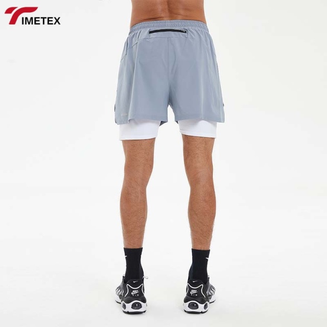 TIMETEX Men's Summer Sports Shorts with Elastic Waist Closure and Zip Pockets Compression Athletic Workout Bottoms for Running