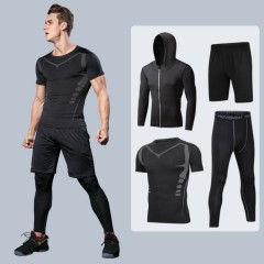Custom Logo Fitness Wear Men Gym Training Jogging Compression Gym Wear Men Tracksuit Set