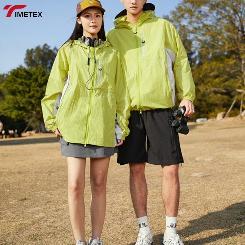 TIMETEX Lightweight Thin Style Men's Women's Summer Spring Outdoor Hooded Windbreaker UPF50+ UV Protection Sunscreen Jacket