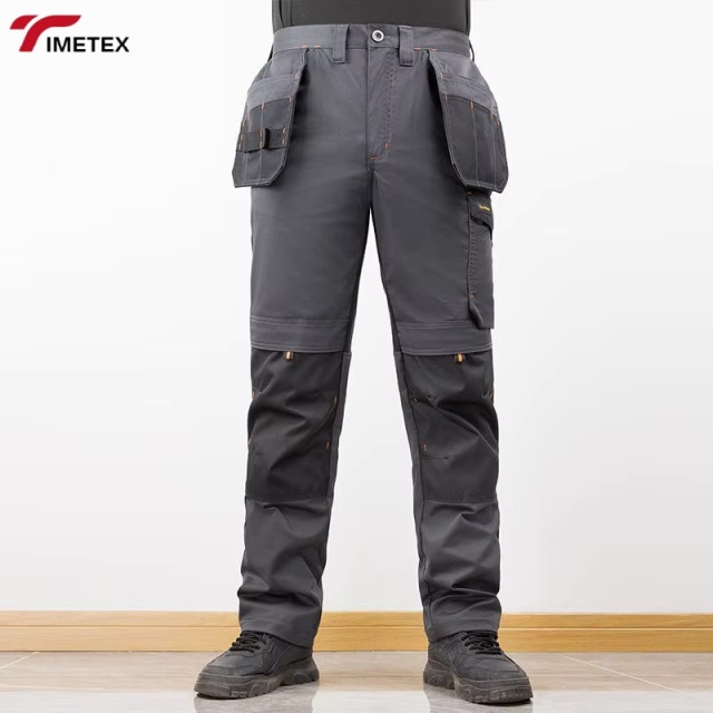 Durable  Mechanic Work Pants With Reflectors and Multi Pockets Mens Cargo Trousers Construction Working Trousers