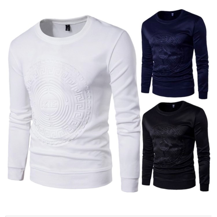 TIMETEX Autumn New Crewneck  Custom 3d Hoodie Embossed Sweatshirts Men Casual Plus Size Pullover