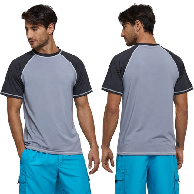 Hot Sale High Quality Short Sleeves Shirt Men Swimming Surf  Rash Guard  Diving Mma Rashguard for Men
