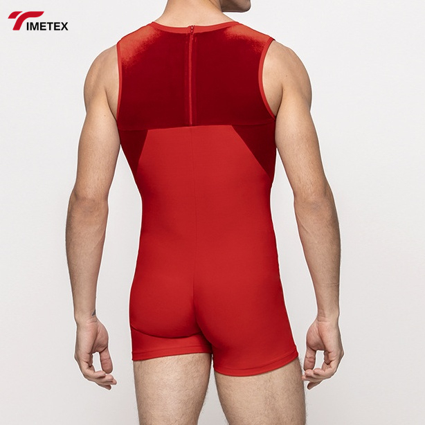 Men's Sports Bodysuits & Jumpsuits Bodybuilding Gymnastics Dance Wear Vest Romper for Men's Sports