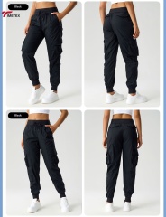 TIMETEX Custom Logo Women's Outdoor Running Jogger Cargo Pants Multi-Pockets Casual Sport Clothes With Drawstring Active Bottoms