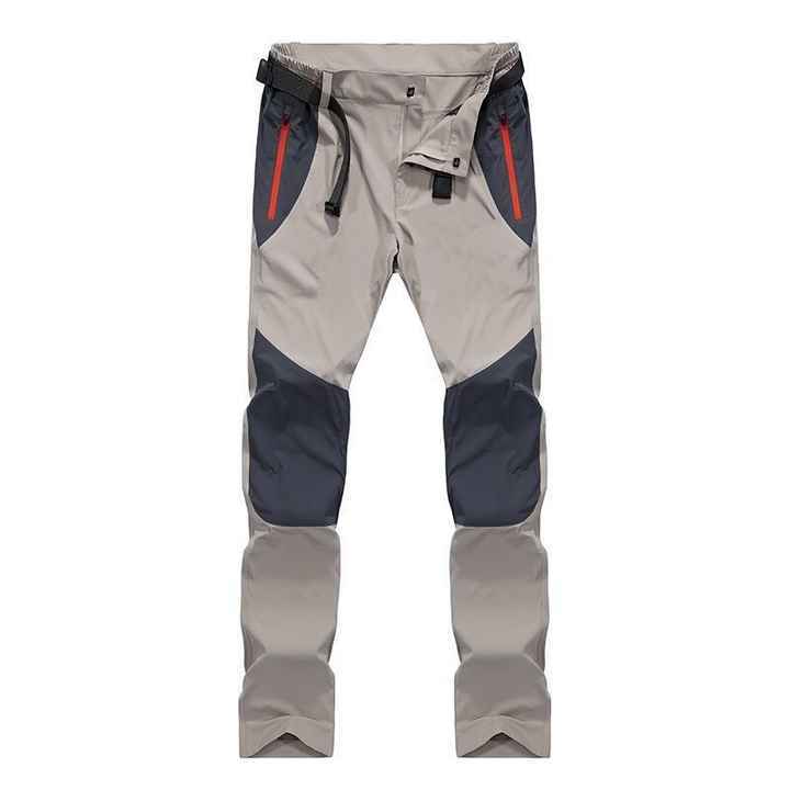 Men's Summer Outdoor Quick Dry Pants Stretch Breathable Mountain Climbing Casual Sports Hiking Fast Fishing Mid Waist Flat Front