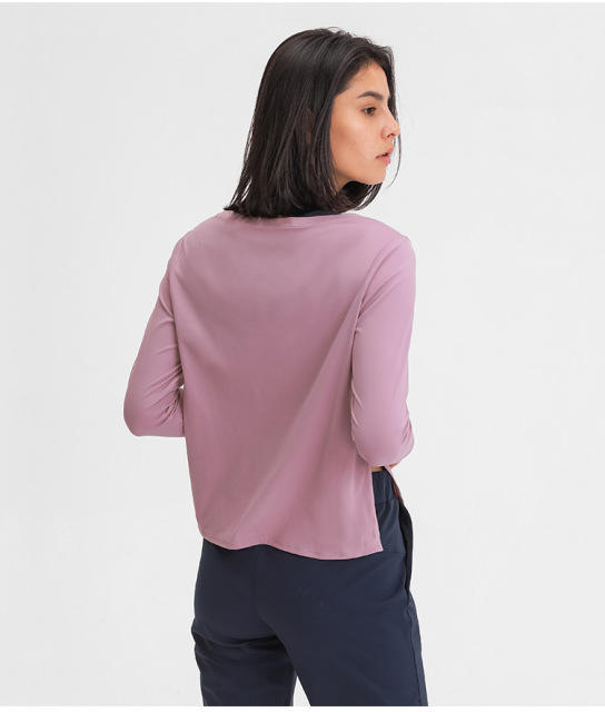 TIMETEX Top Selling Women Long Sleeve Breathable  Side Slit Casual Tops Gym Workout Running Yoga Clothes Fitness Sports T-shirts
