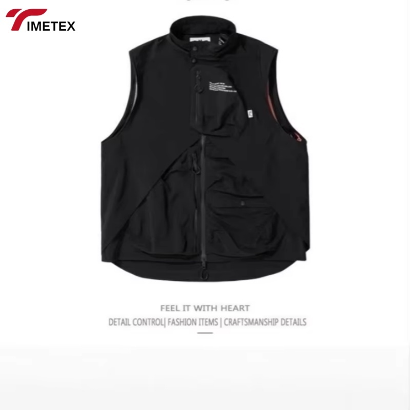 TIMETEX Removable Sleeve Bomber Jacket 100% Cotton Casual Outdoor Wear Stylish Versatile Japanese Style Functional Pockets