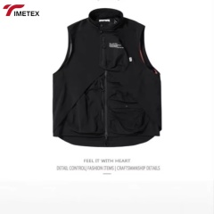 TIMETEX Removable Sleeve Bomber Jacket 100% Cotton Casual Outdoor Wear Stylish Versatile Japanese Style Functional Pockets