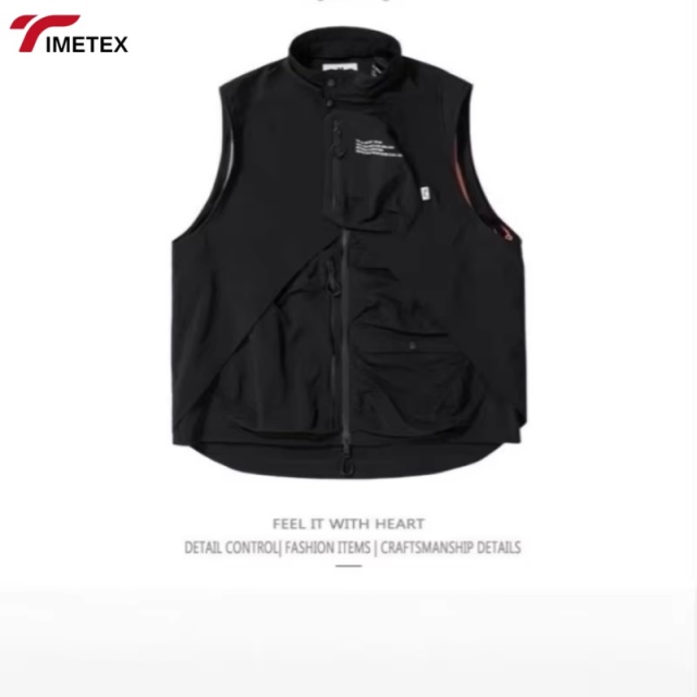 TIMETEX Removable Sleeve Bomber Jacket 100% Cotton Casual Outdoor Wear Stylish Versatile Japanese Style Functional Pockets