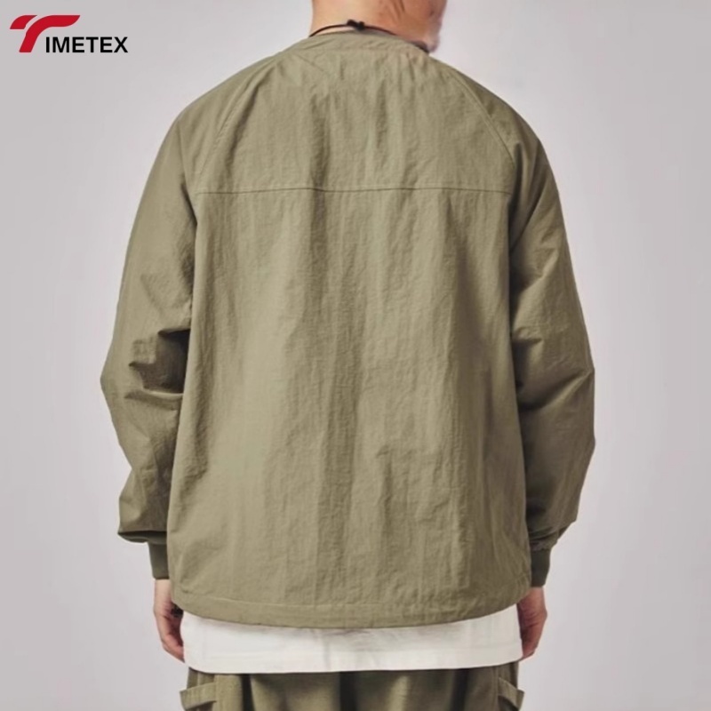 Custom Colour High Quality Windbreaker Jacket for Men Streetwear Lightweight Sport Wear Button Big Pocket Spring Clofhes