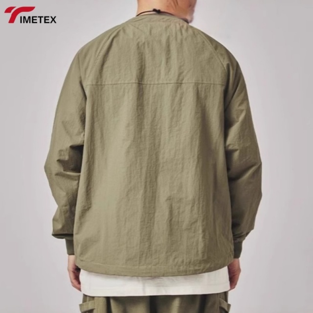 Custom Colour High Quality Windbreaker Jacket for Men Streetwear Lightweight Sport Wear Button Big Pocket Spring Clofhes