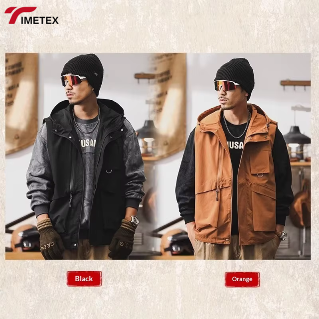 Wholesale Customization Logo Front Unisex Waterproof Casual Winter Waistcoat Multi-Pocket Thickened Warm Hooded Men's Vests