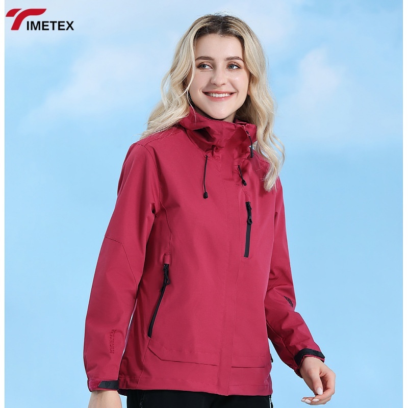 TIMETEX Outdoor Waterproof Zipper Blouson Women's Sun protection Jacket Breathable Solid Pattern Men's Mountaineering Suit